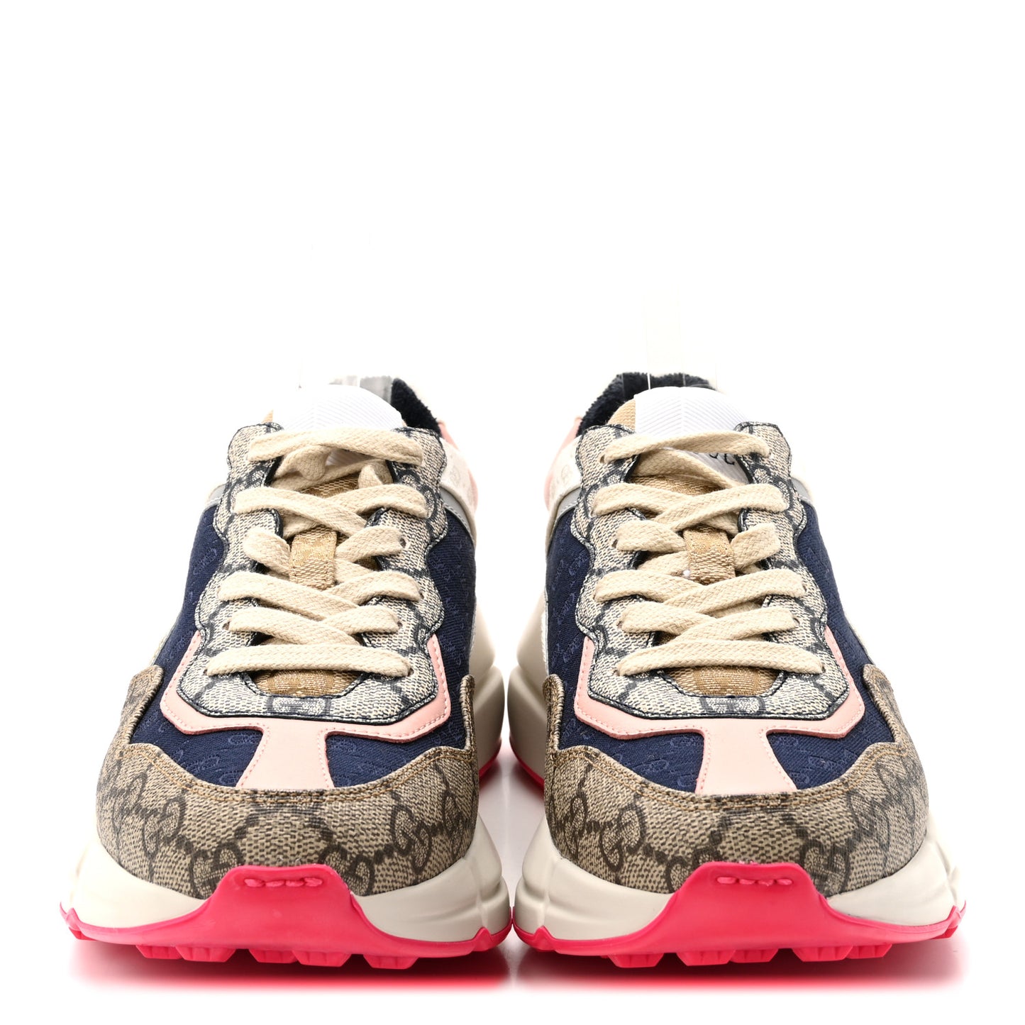 GG Supreme Monogram Mix Monogram Womens Rhyton Sneakers 35.5 London Blue Beige Pale Pink