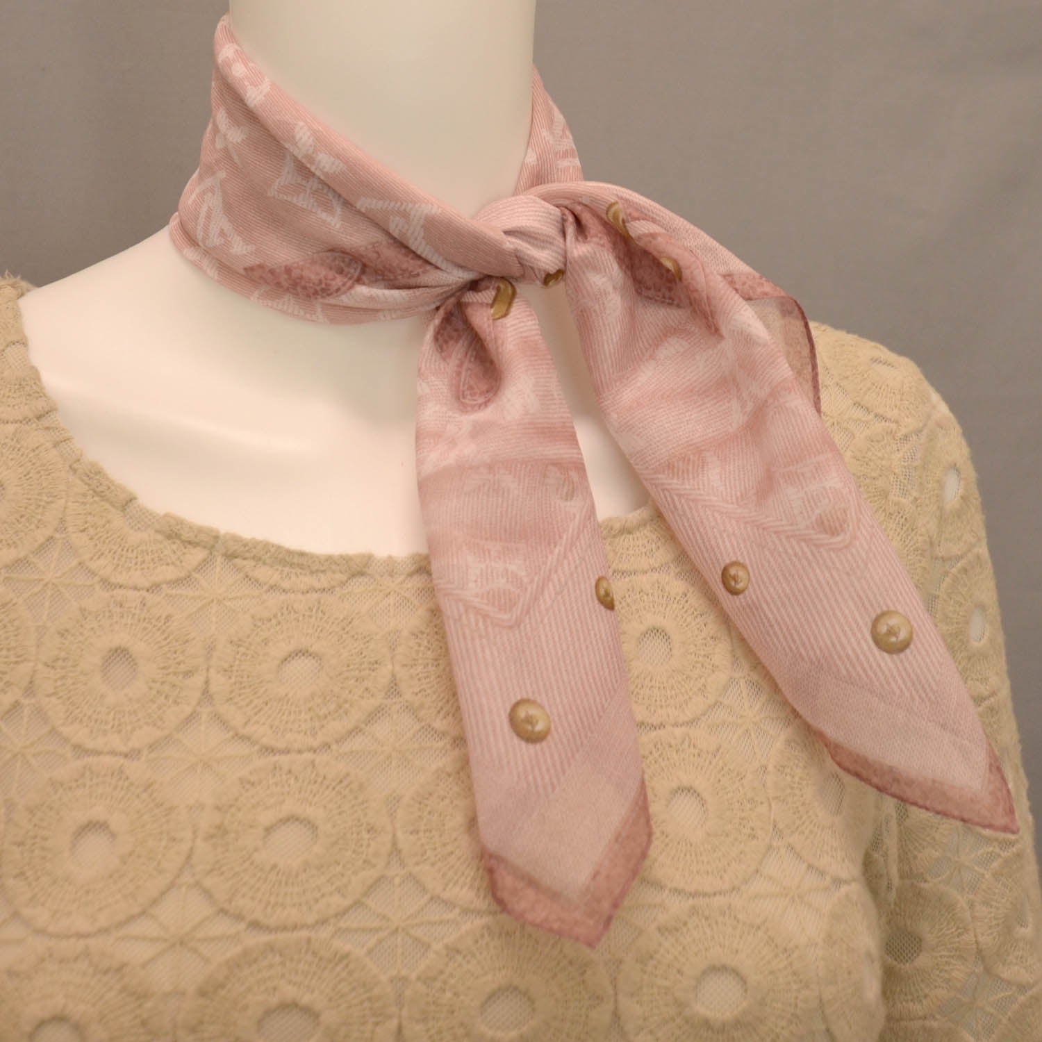 Louis Vuitton Cotton Monogram New Denim Bandana Pale Pink 2 of 4