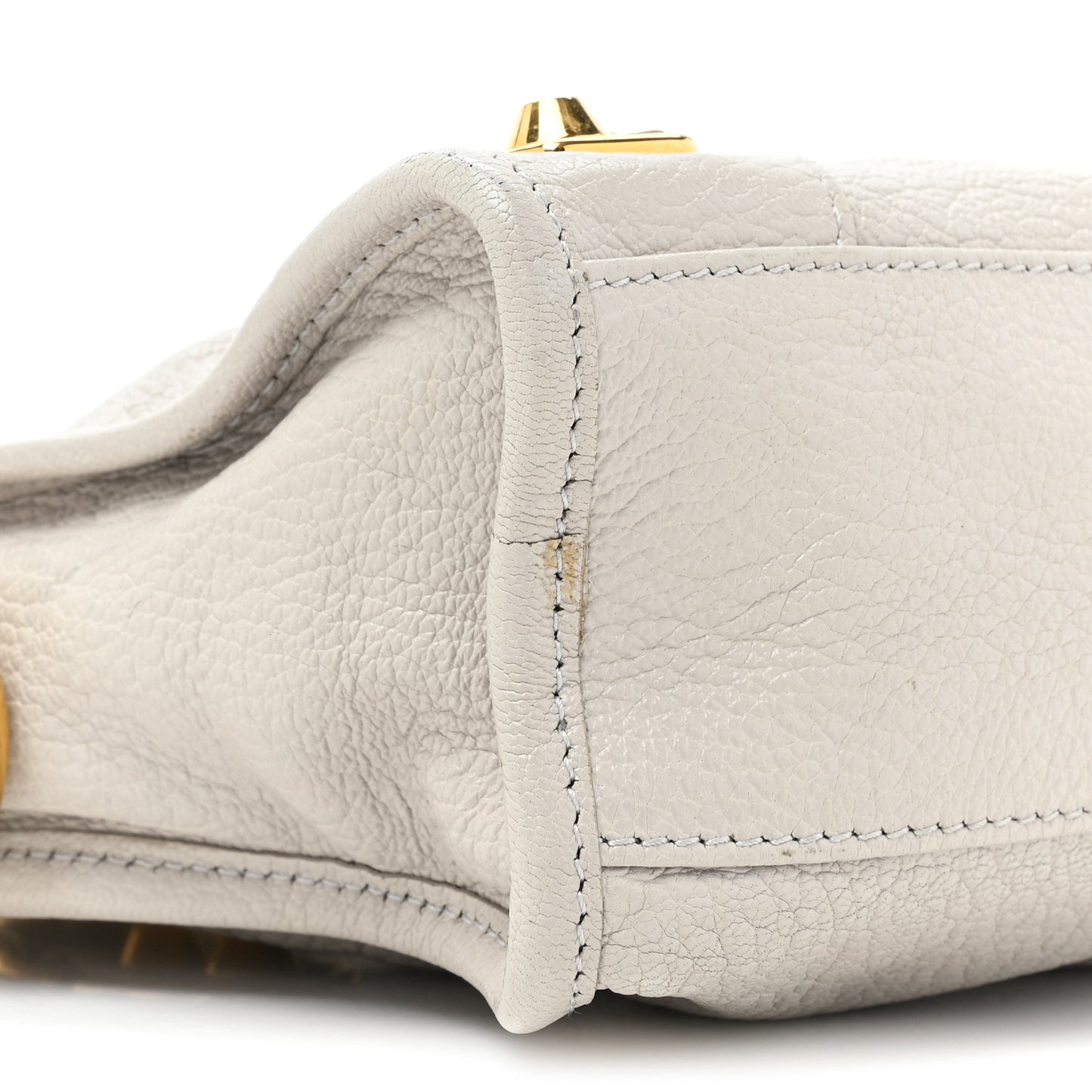 Chevre Gold Metallic Edge Hardware Mini City Gris Perle