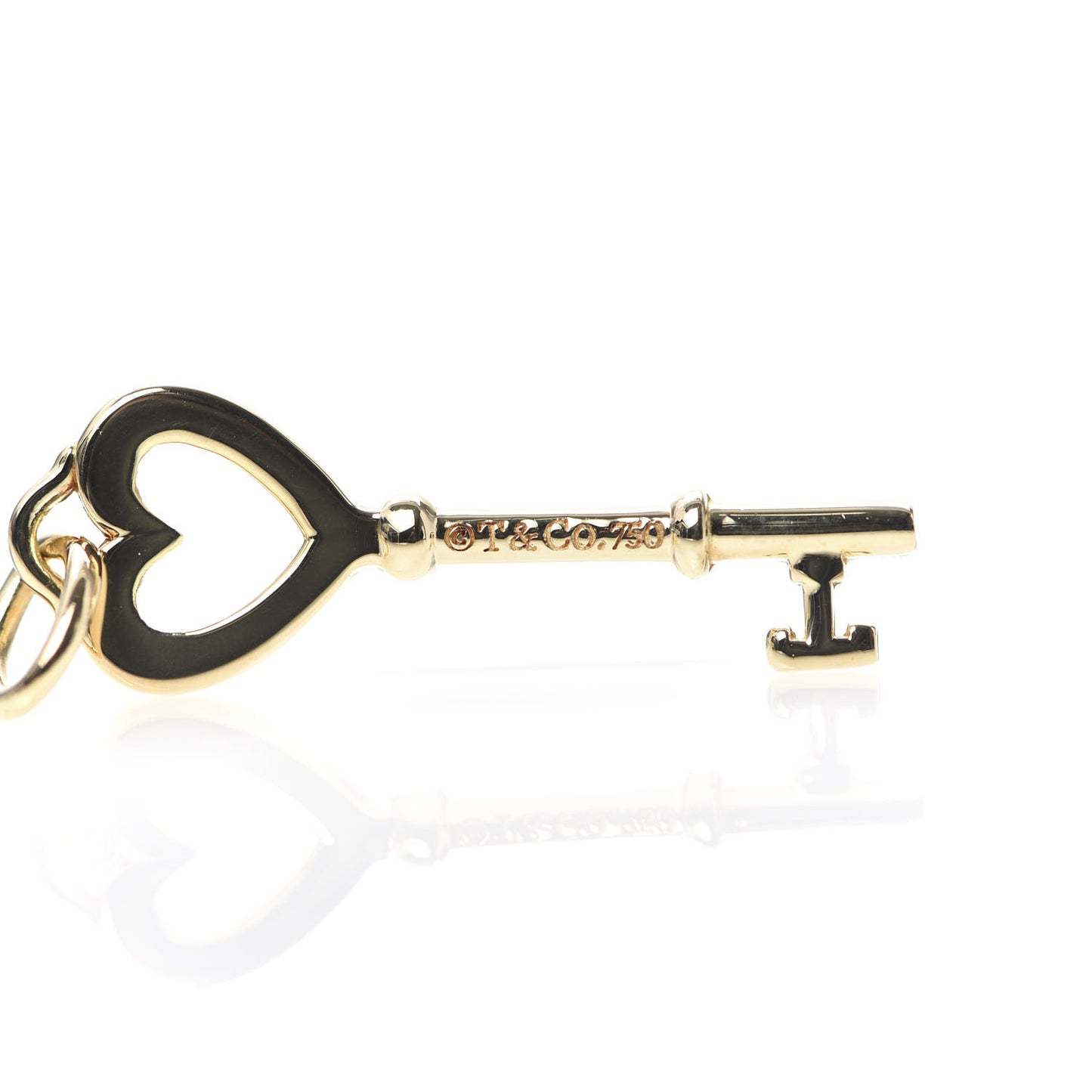 18K Yellow Gold Mini Heart Key Pendant
