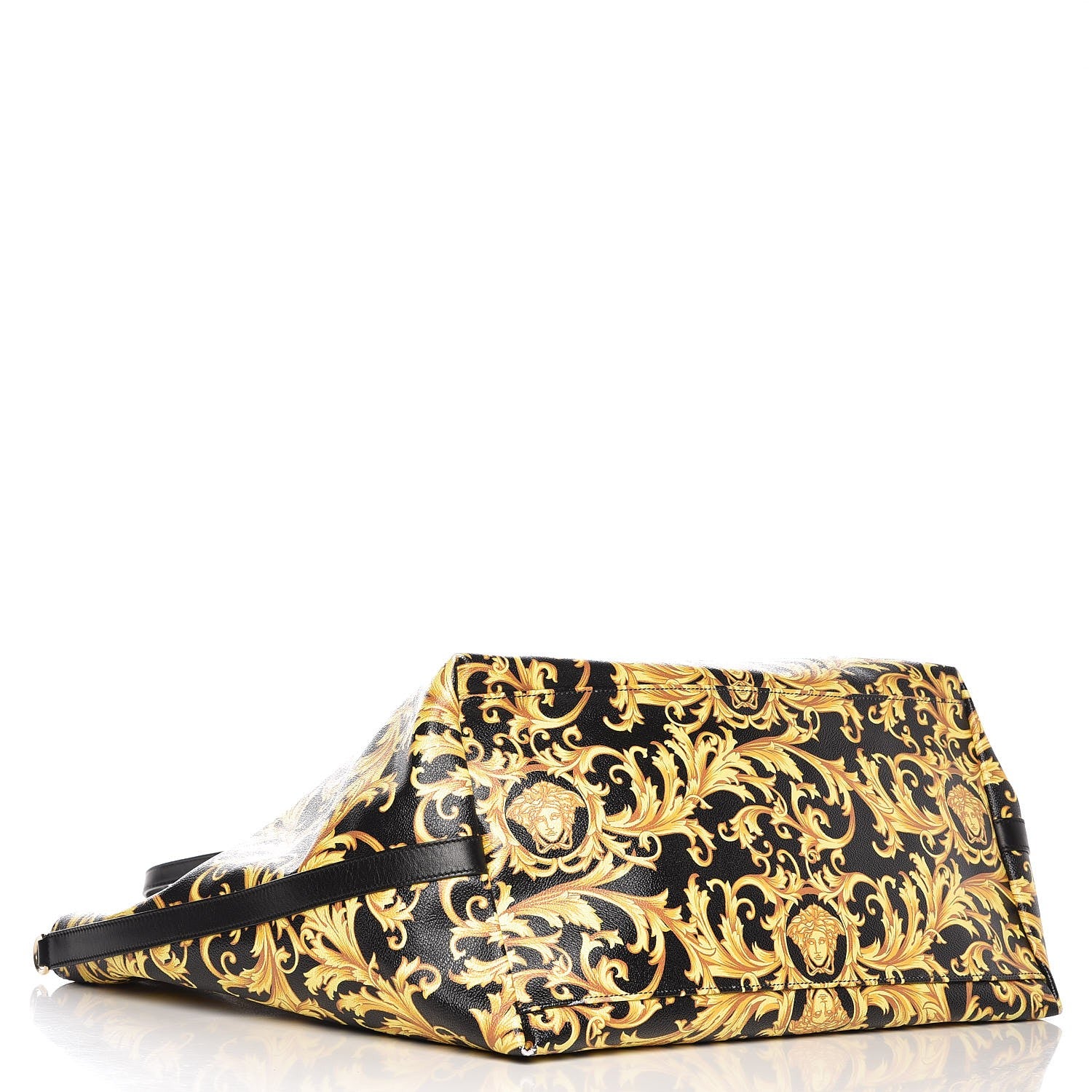 Versace PVC Barocco Printed Tote Black Gold 4 of 14