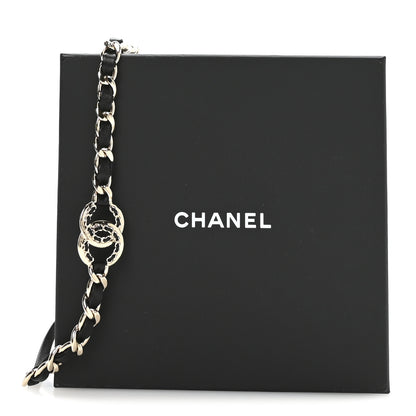 Chanel Metal Lambskin CC Chain Tie Headband Gold Black 5 of 5