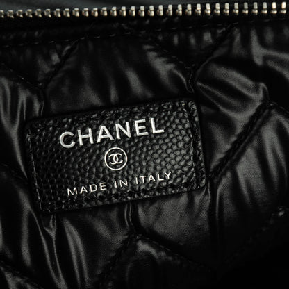 Chanel Caviar Chevron Quilted Medium Cosmetic Case Black 6 of 7