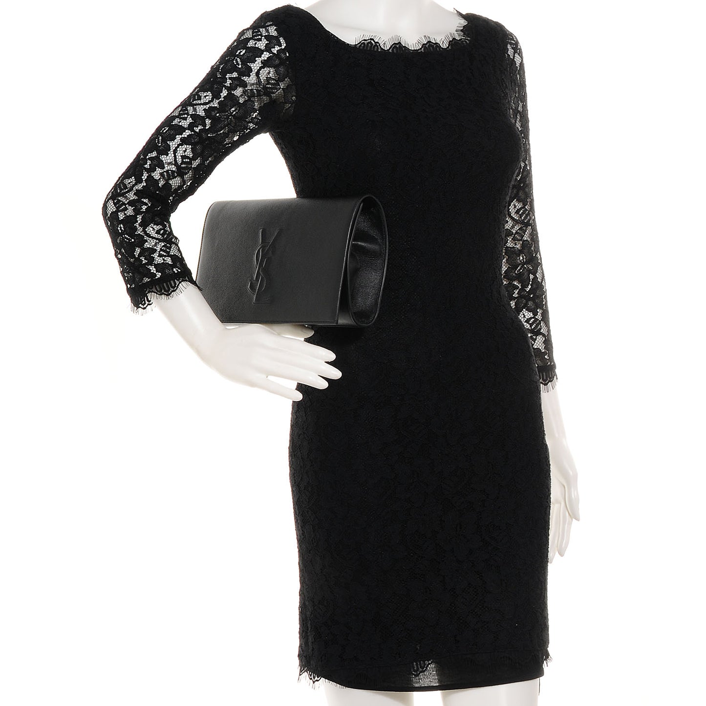 Calfskin Monogram Large Belle De Jour Clutch Black