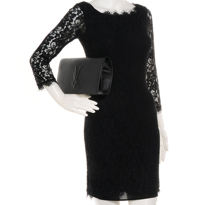 Saint Laurent Calfskin Monogram Large Belle De Jour Clutch Black 2 of 7