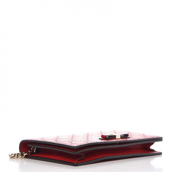 Guccissima Signature Bowy Chain Wallet Hibiscus Red
