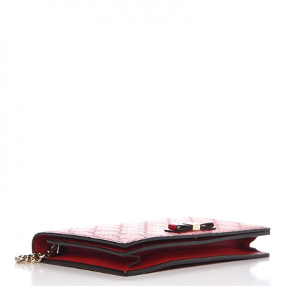 Gucci Guccissima Signature Bowy Chain Wallet Hibiscus Red 4 of 6