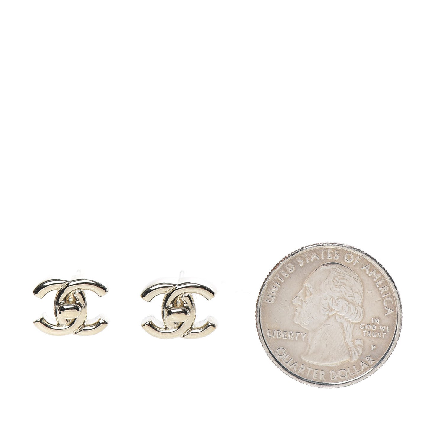 Metal CC Turnlock Earrings Gold