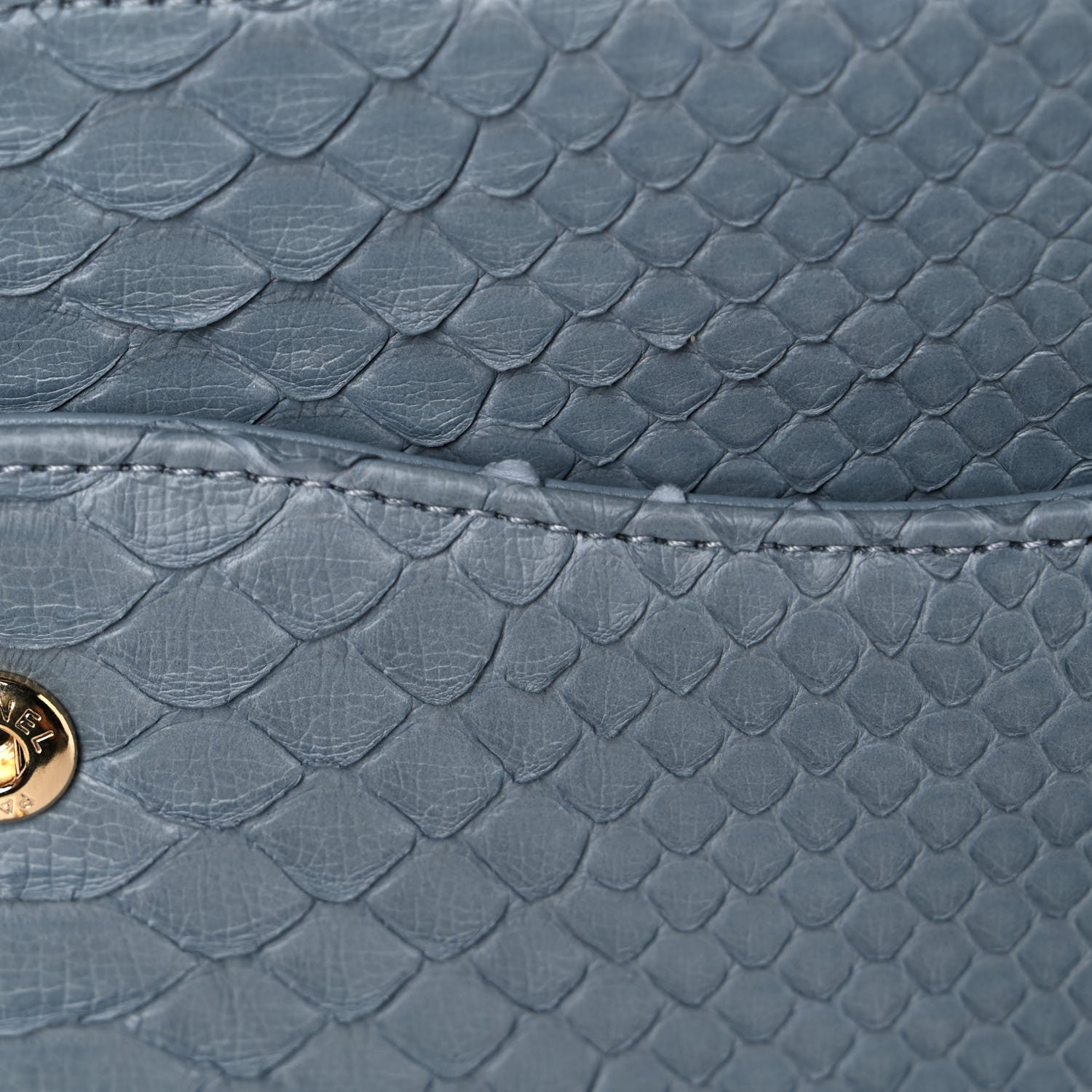 Chanel Python Jumbo Double Flap Light Blue 12 of 16