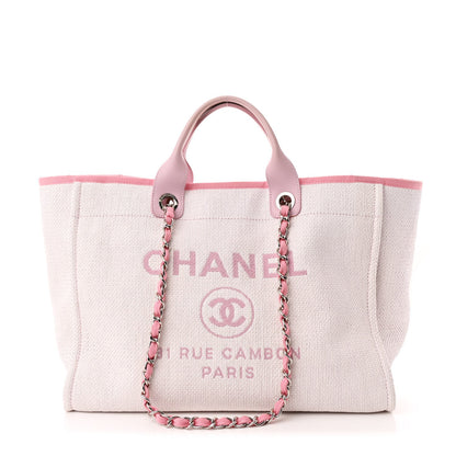 Chanel Woven Straw Raffia Medium Deauville Tote Pink 1 of 11