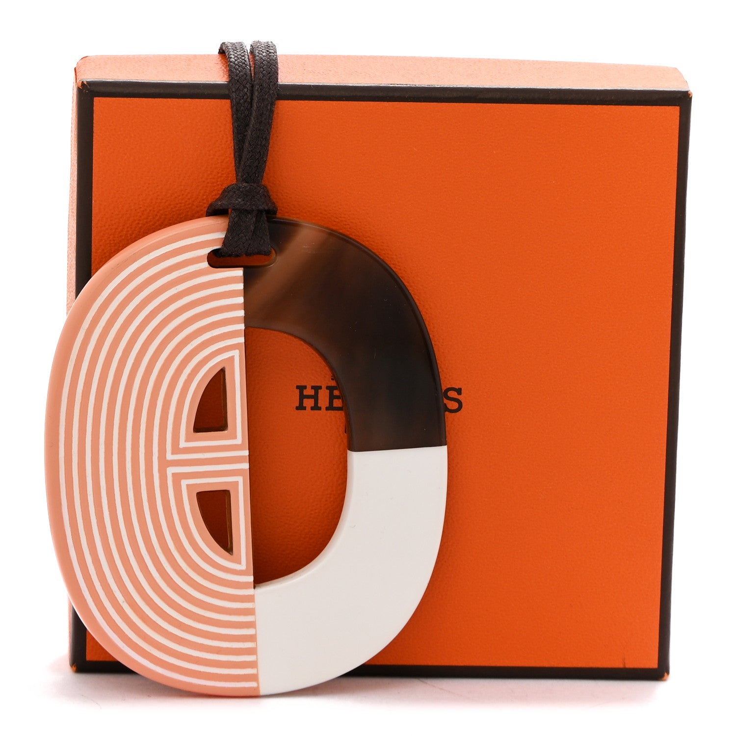 Hermes Buffalo Horn Lacquer Lift Remix Necklace PM Meringue 6 of 6