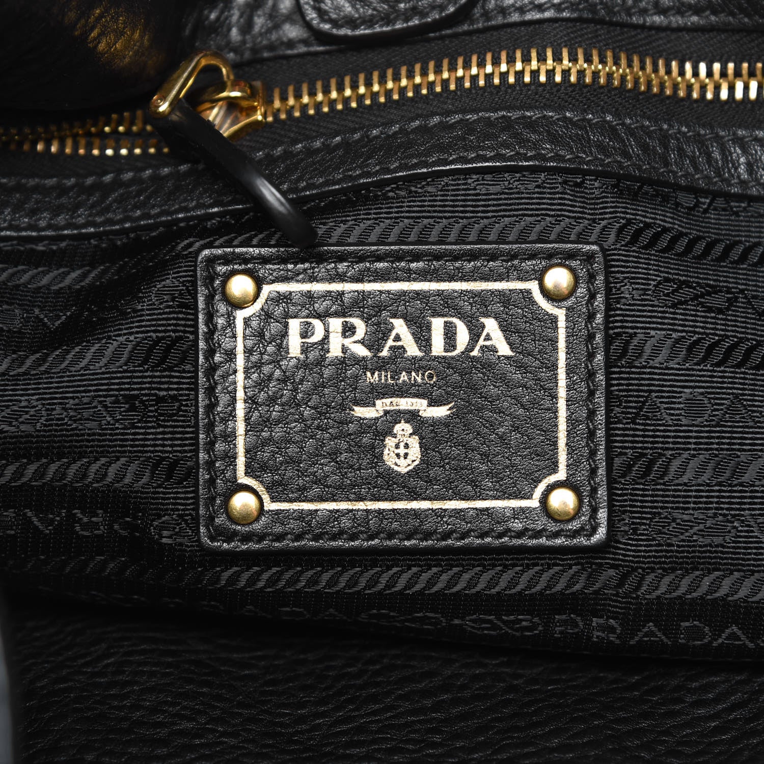 Prada Vitello Daino Logo Hobo Black 6 of 9