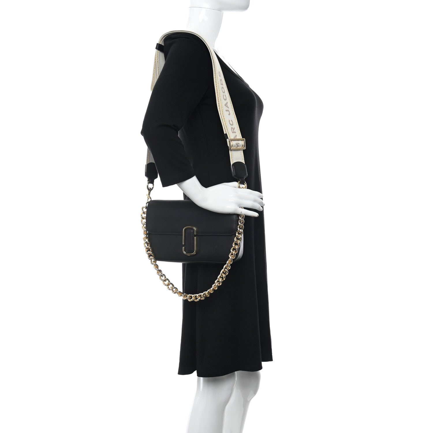 Marc Jacobs Calfskin The J Marc Shoulder Bag Black 2 of 13