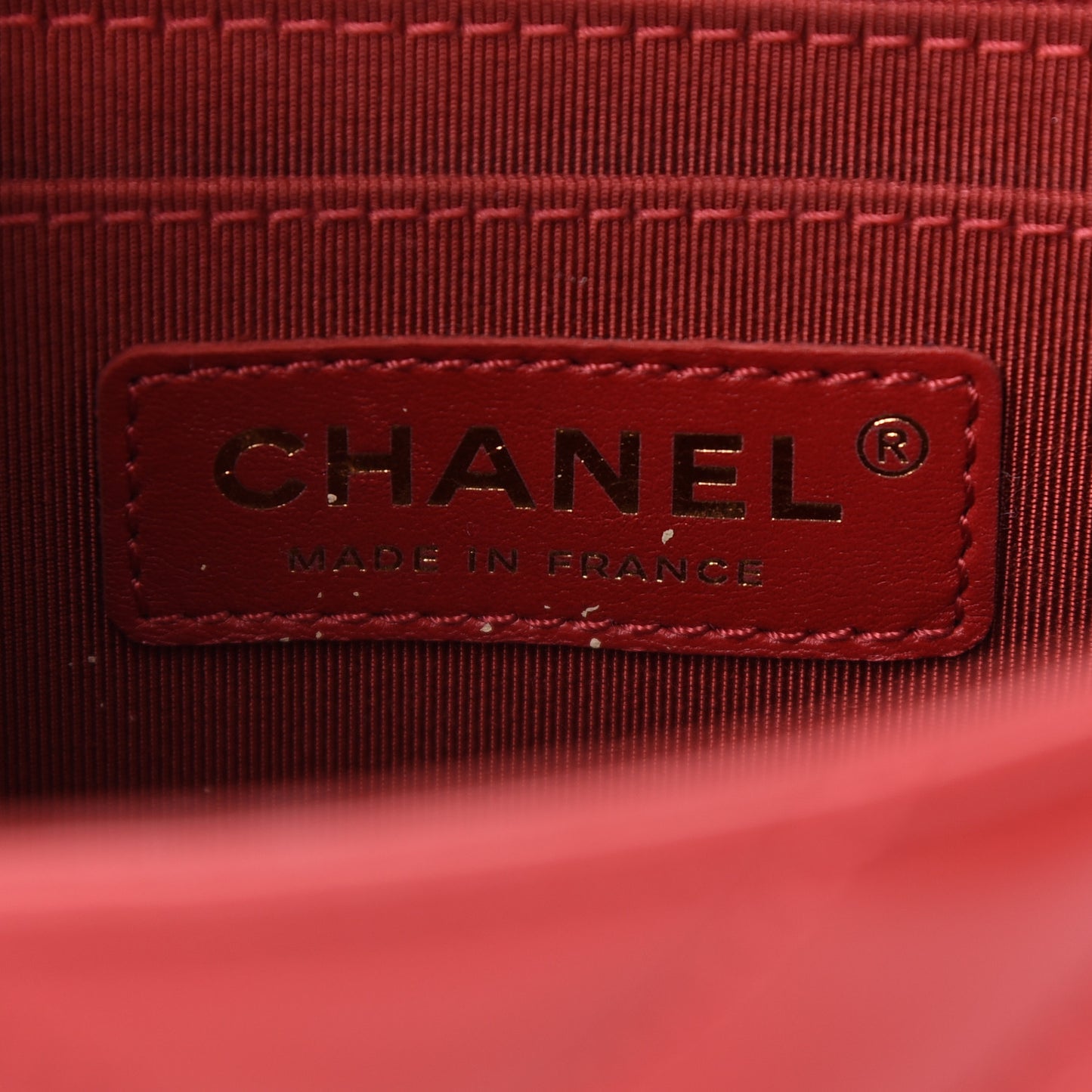 Calfskin Chevron Quilted Mini Statement Flap Red