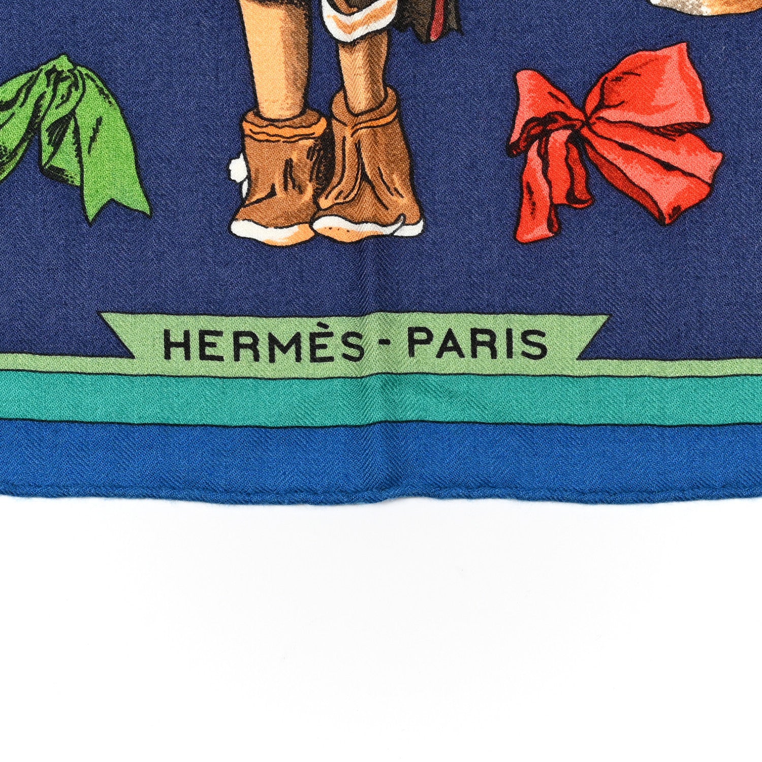 Hermes Cashmere Silk Kachinas Shawl 140 Cobalt 2 of 8