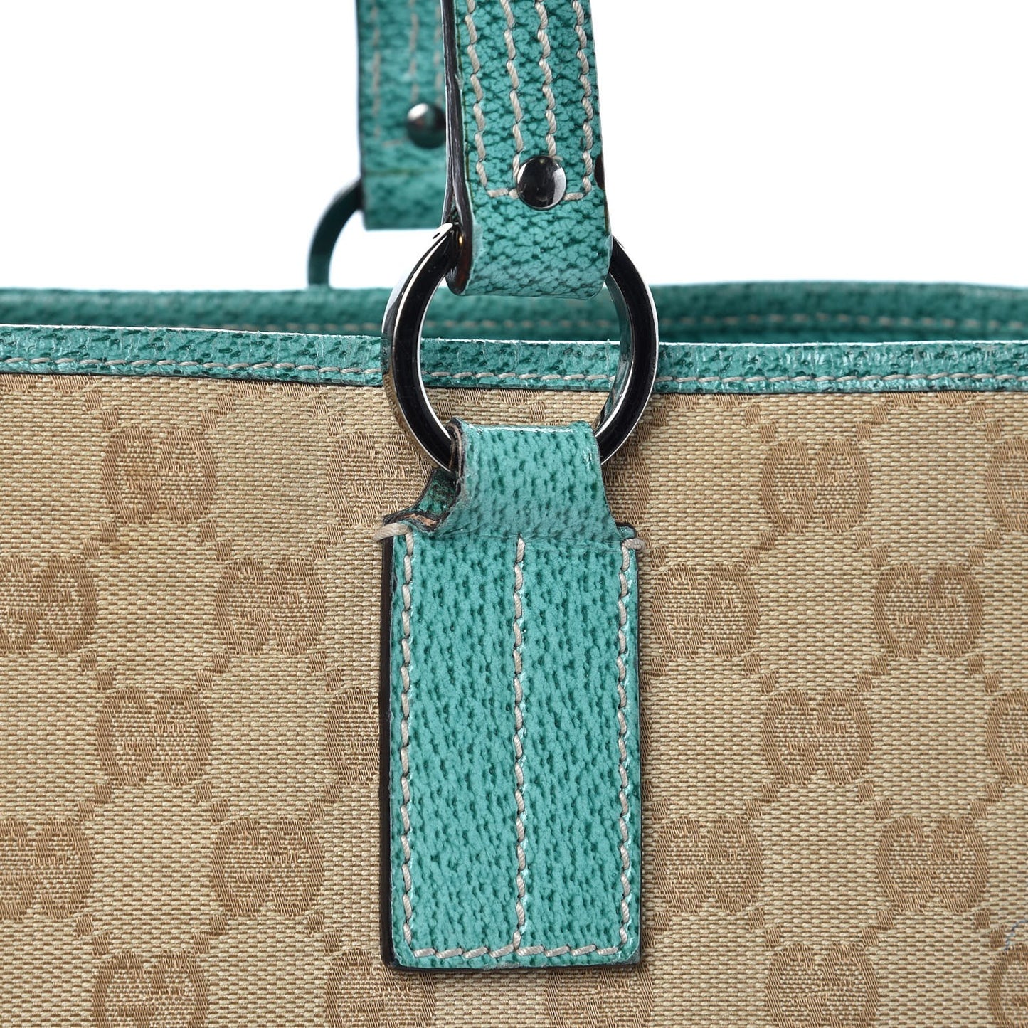 Monogram Small Tote Turquoise