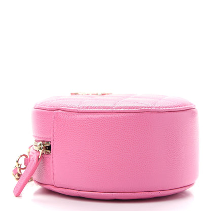 Chanel Caviar Quilted Gripoix CC Round Clutch With Chain Pink 4 of 9