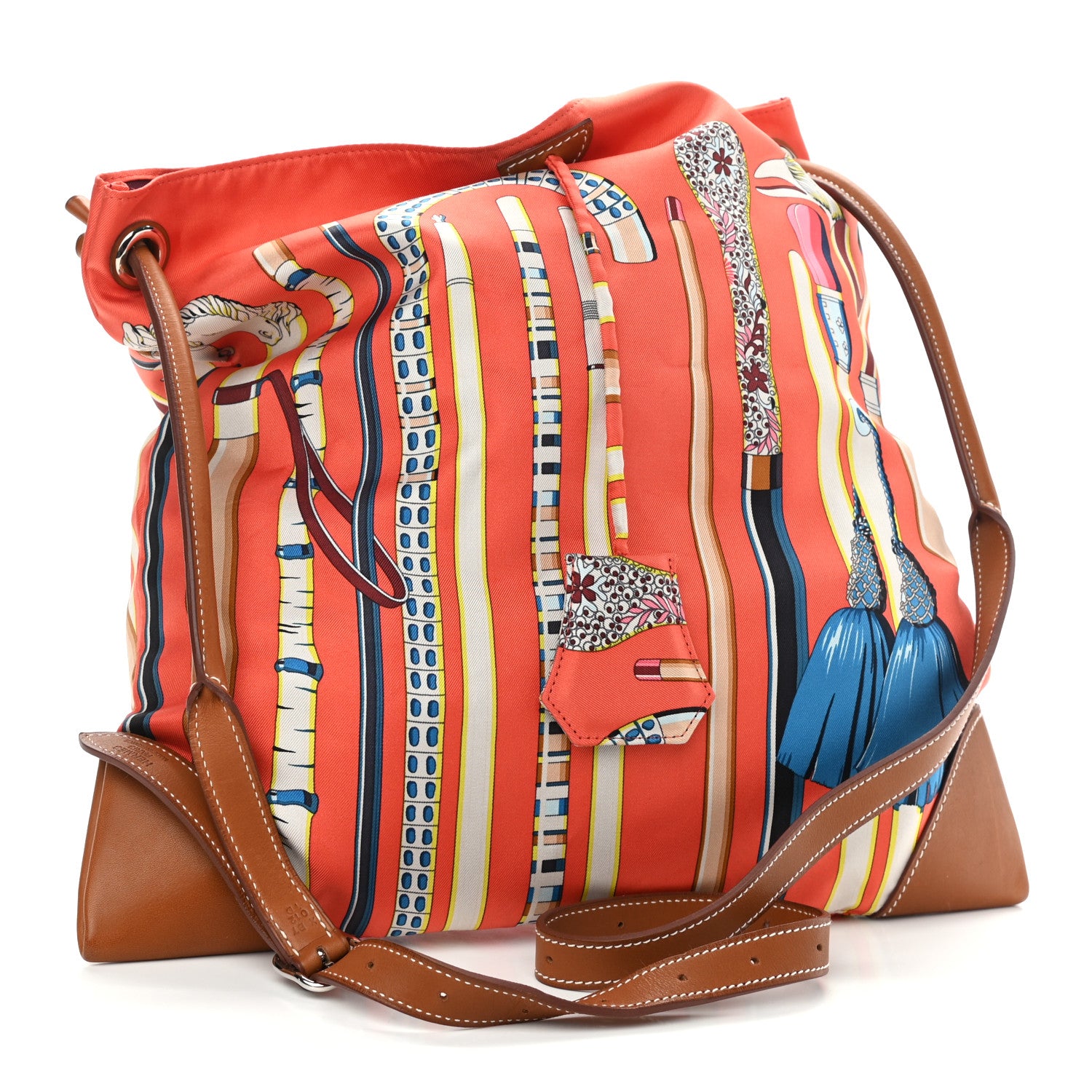 Hermes Silk Les Cannes Silky City 33 Bag Orange 4 of 11