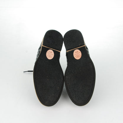 Chanel Lambskin Quilted CC Lace Up Oxfords 37.5 Black 5 of 7