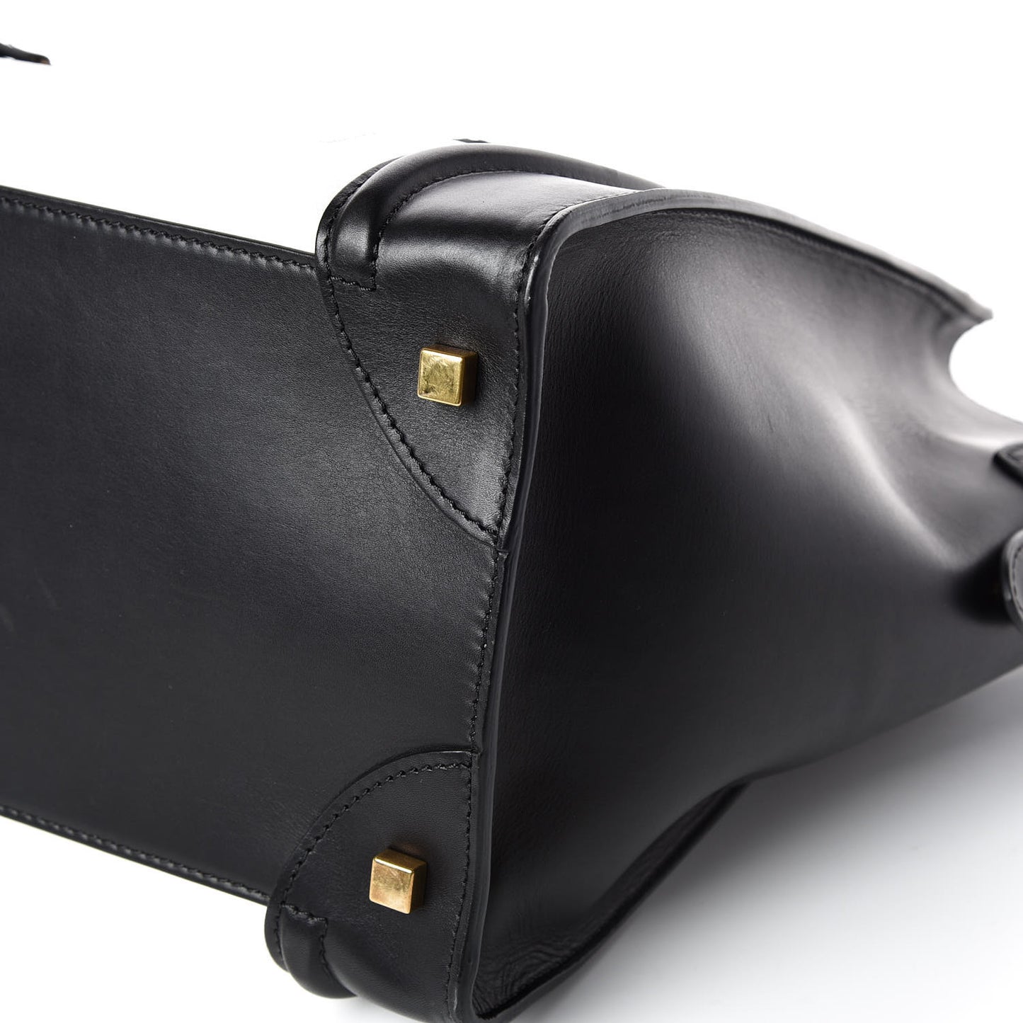 Smooth Calfskin Shrunken Lambskin Mini Bi-Color Luggage Black White