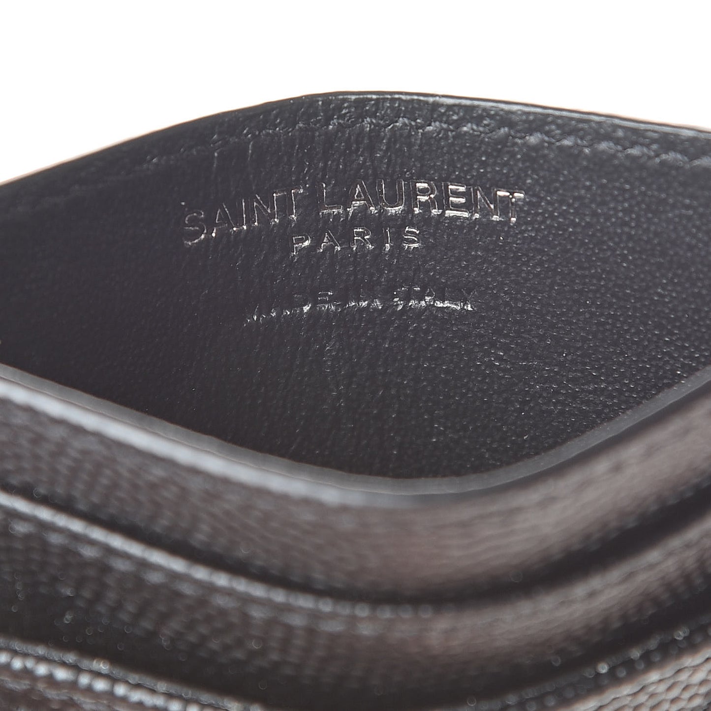 Grain De Poudre Matelasse Chevron Monogram Credit Card Case Black