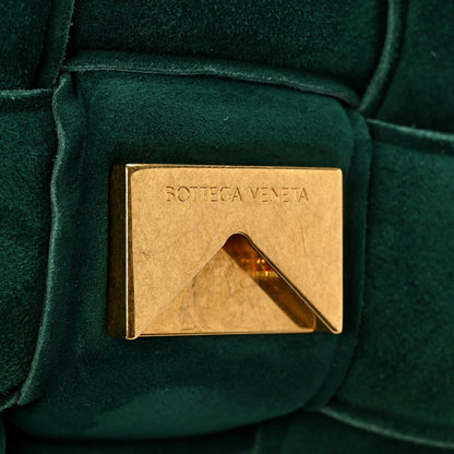 Bottega Veneta Suede Maxi Intrecciato Padded Chain Cassette Crossbody Bag Emerald Green 6 of 12