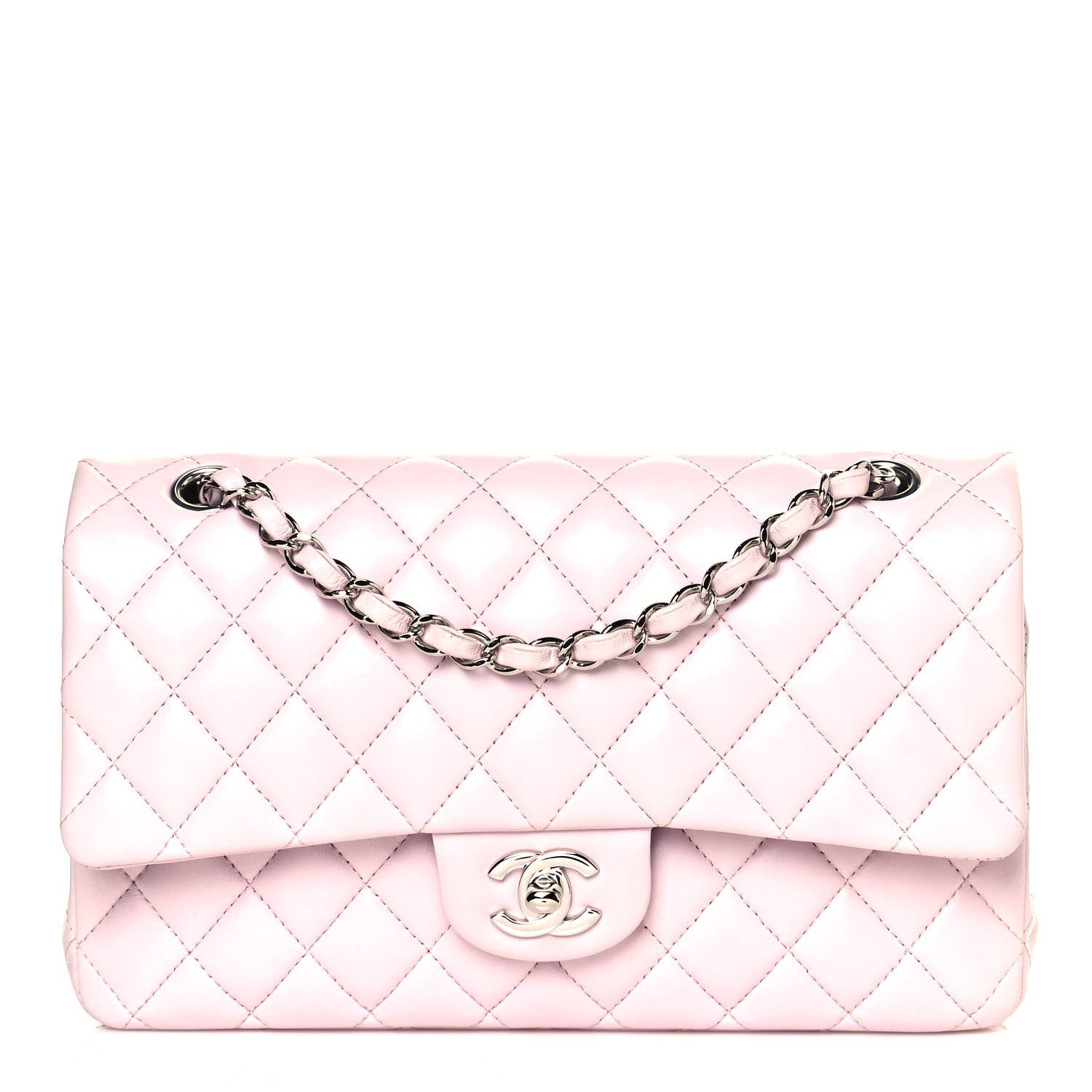 Chanel Lambskin Quilted Medium Double Flap Light Pink 1 of 12