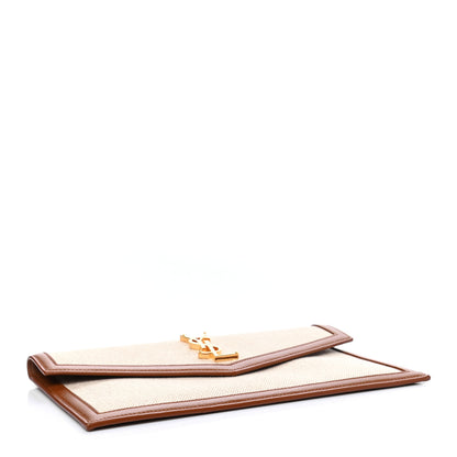 Saint Laurent Canvas Uptown Pouch Natural Beige Brick 4 of 6