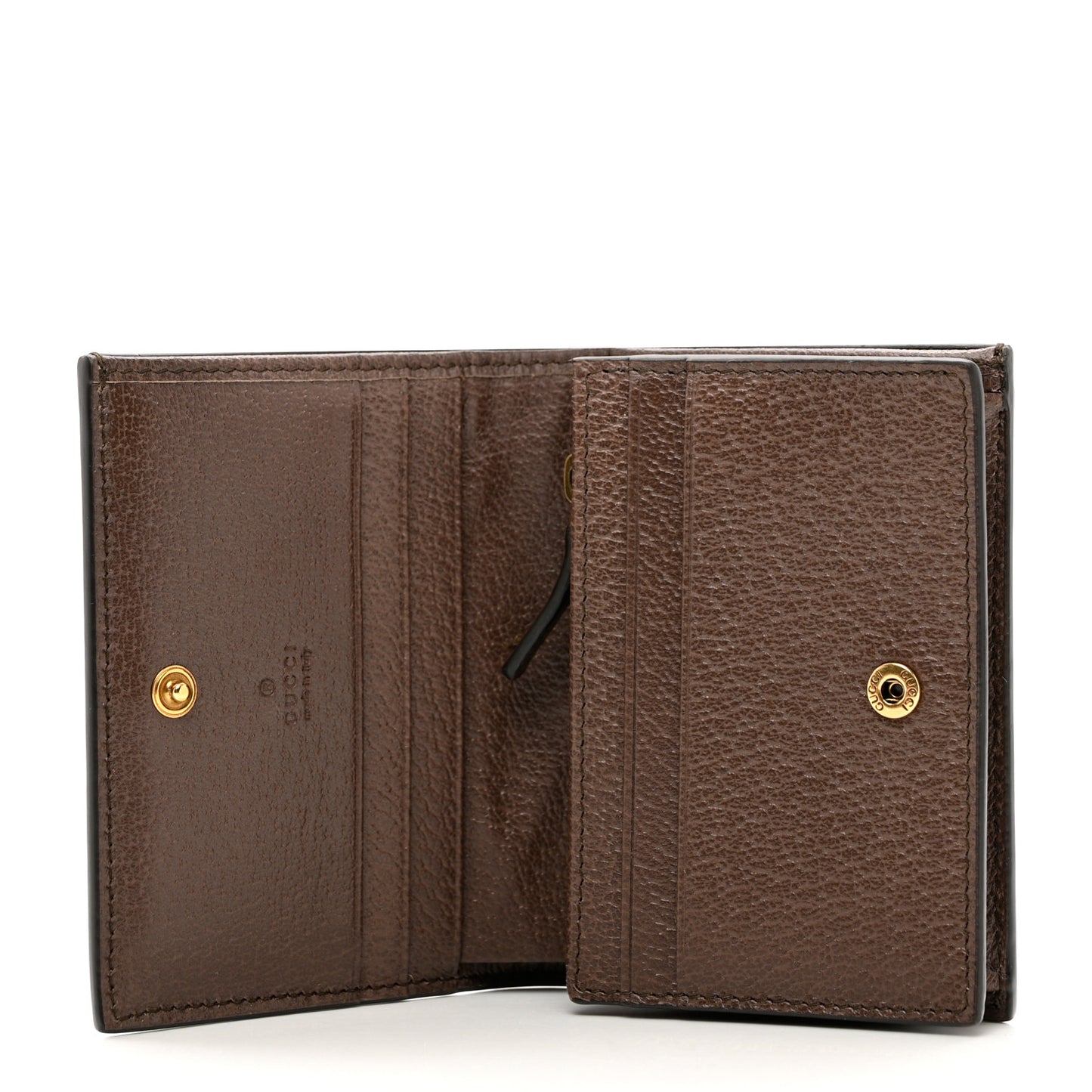 Monogram Jumbo GG Textured Dollar Calfskin Diana Card Case Wallet Camel Ebony New Acero