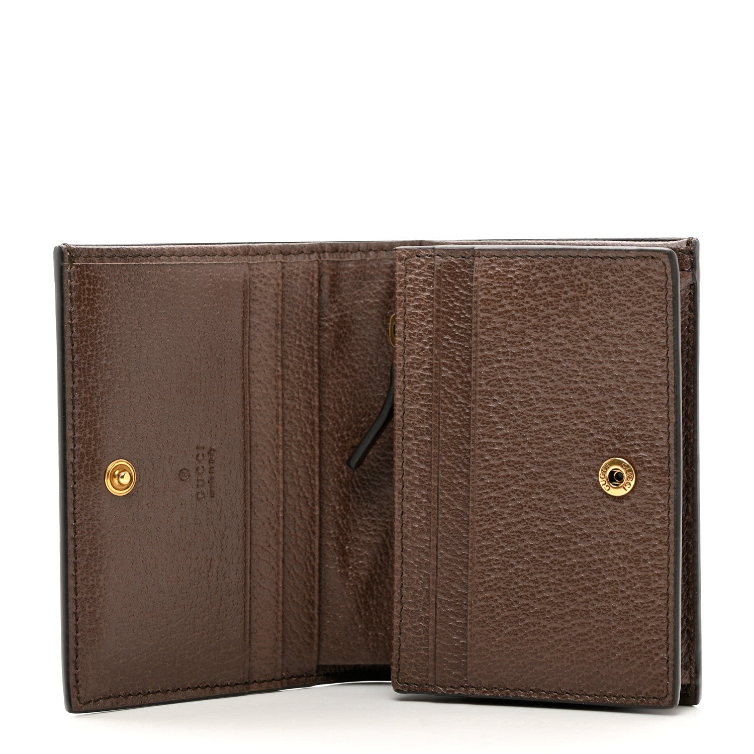 Gucci Monogram Jumbo GG Textured Dollar Calfskin Diana Card Case Wallet Camel Ebony New Acero 5 of 7