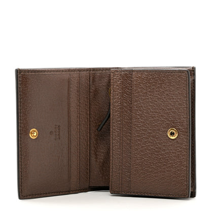 Gucci Monogram Jumbo GG Textured Dollar Calfskin Diana Card Case Wallet Camel Ebony New Acero 5 of 7