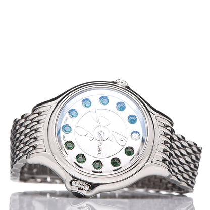 Fendi Stainless Steel Diamond Topaz 38mm Crazy Carats Rotating Gem Quartz Watch 5 of 8