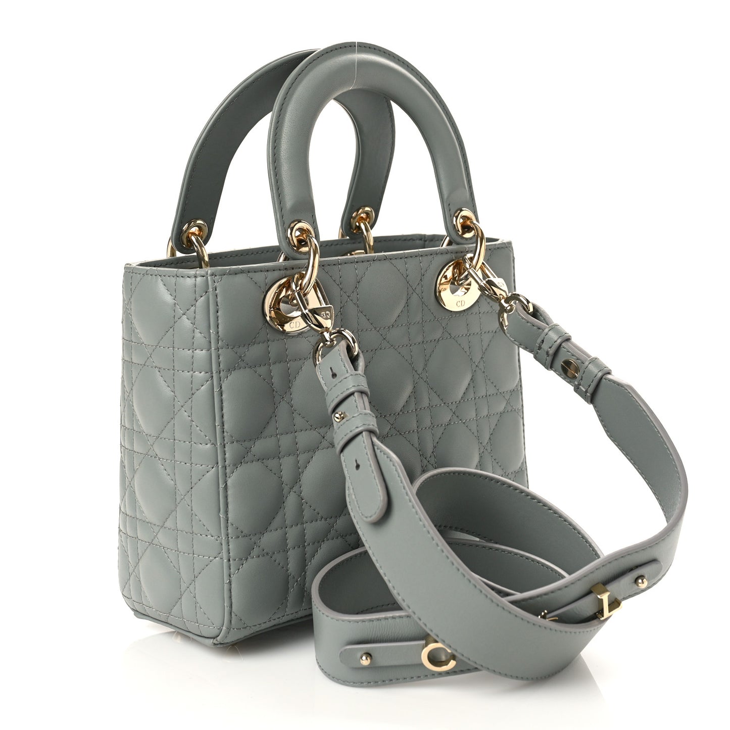 Lambskin Cannage Small My ABCDior Lady Dior Grey