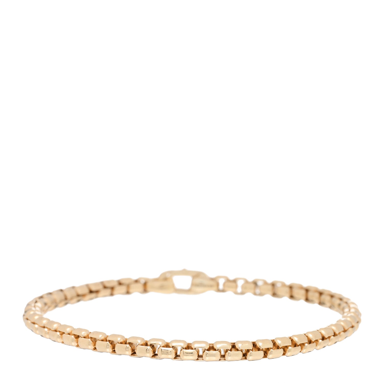 David Yurman 18K Yellow Gold 4mm Box Chain Bracelet 2 of 4