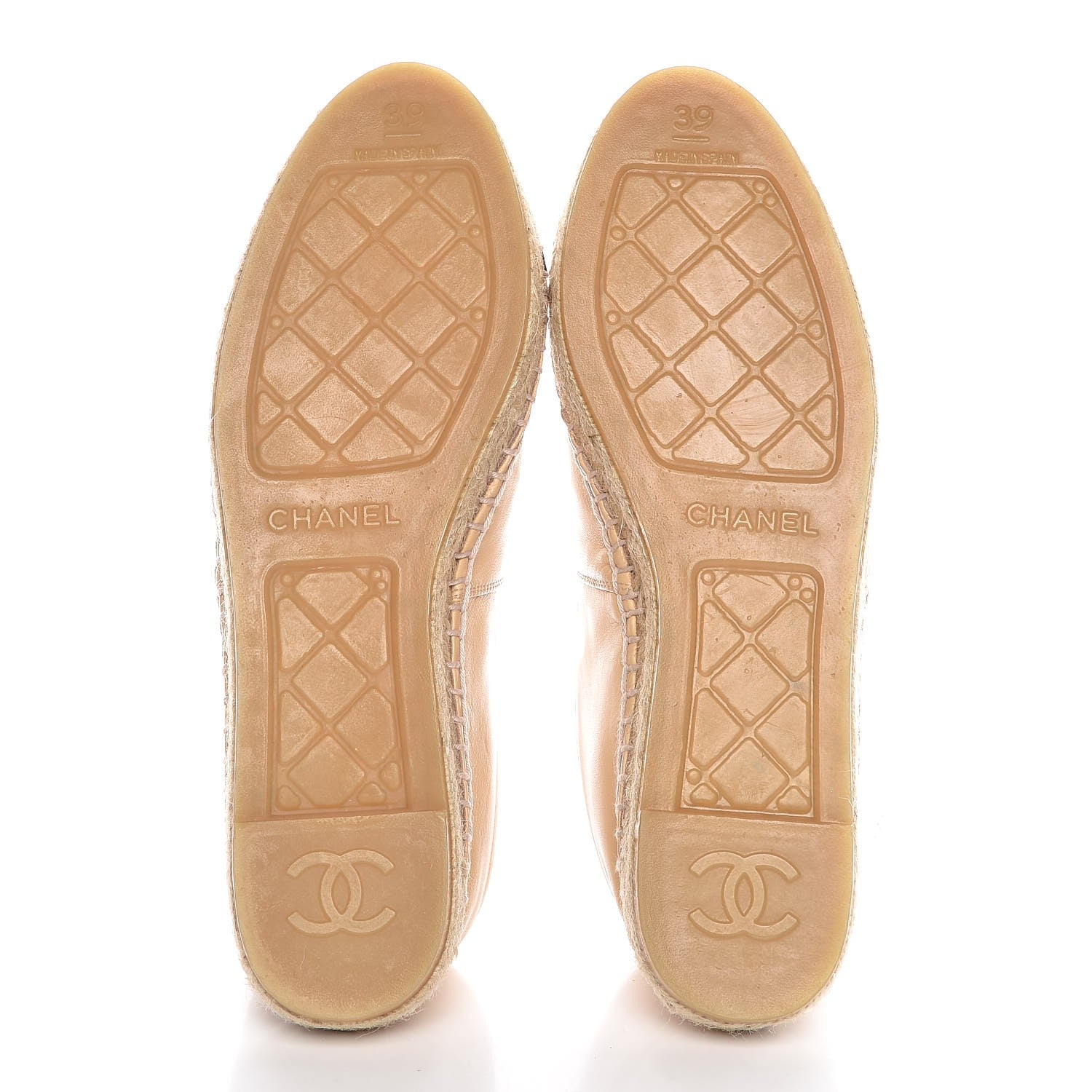 Chanel Lambskin CC Espadrilles 39 Beige Black 5 of 11