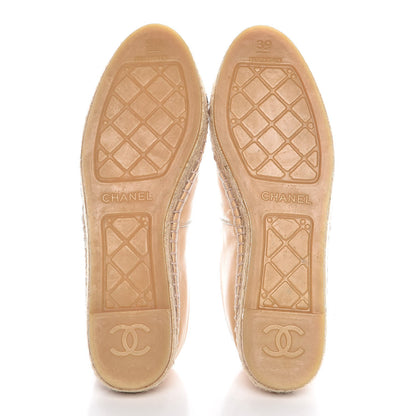 Chanel Lambskin CC Espadrilles 39 Beige Black 5 of 11