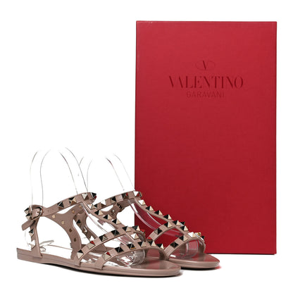 Valentino Garavani PVC Jelly Rockstud Caged Sandals 36 Poudre 10 of 10