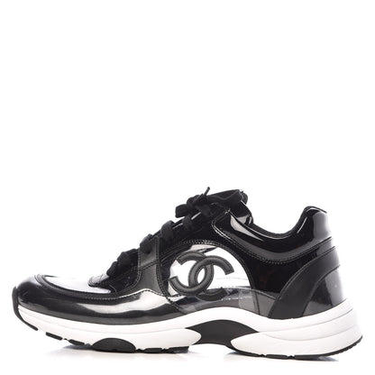 Chanel Calfskin Patent Transparent Sneakers 40.5 Black 1 of 9