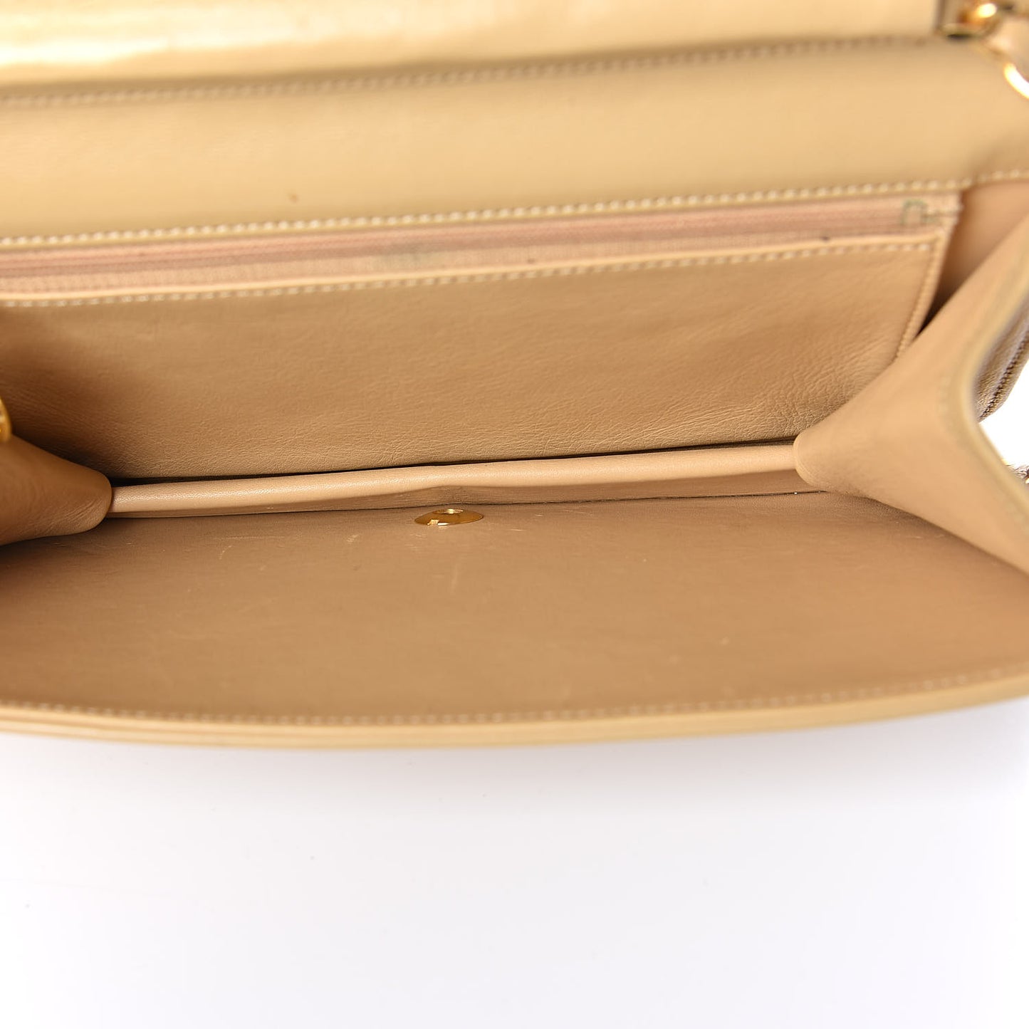 Lambskin Quilted Medium Single Flap Beige