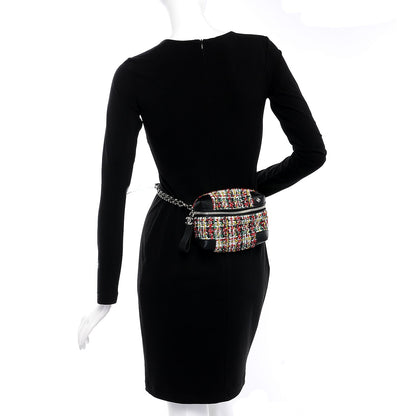 Chanel Tweed Calfskin Waist Bag Black Multicolor 3 of 10