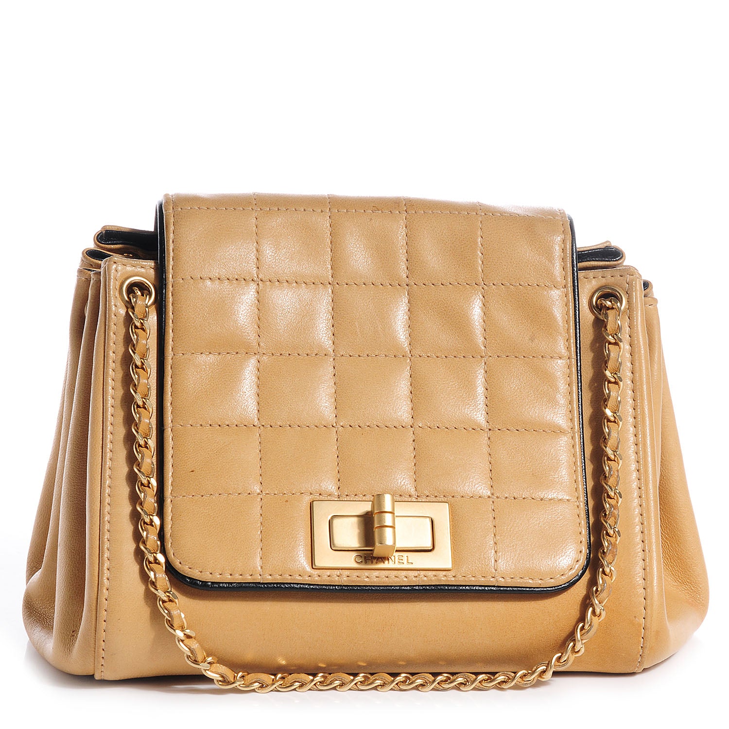 Chanel Lambskin Chocolate Bar Accordion Flap Beige 1 of 9