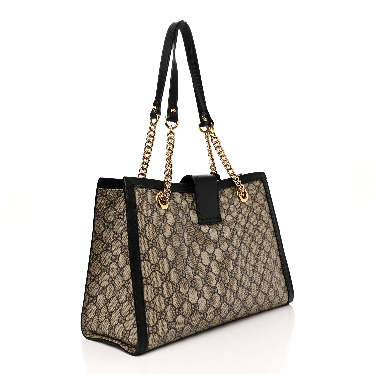 Gucci GG Supreme Monogram Medium Padlock Tote Black 3 of 12