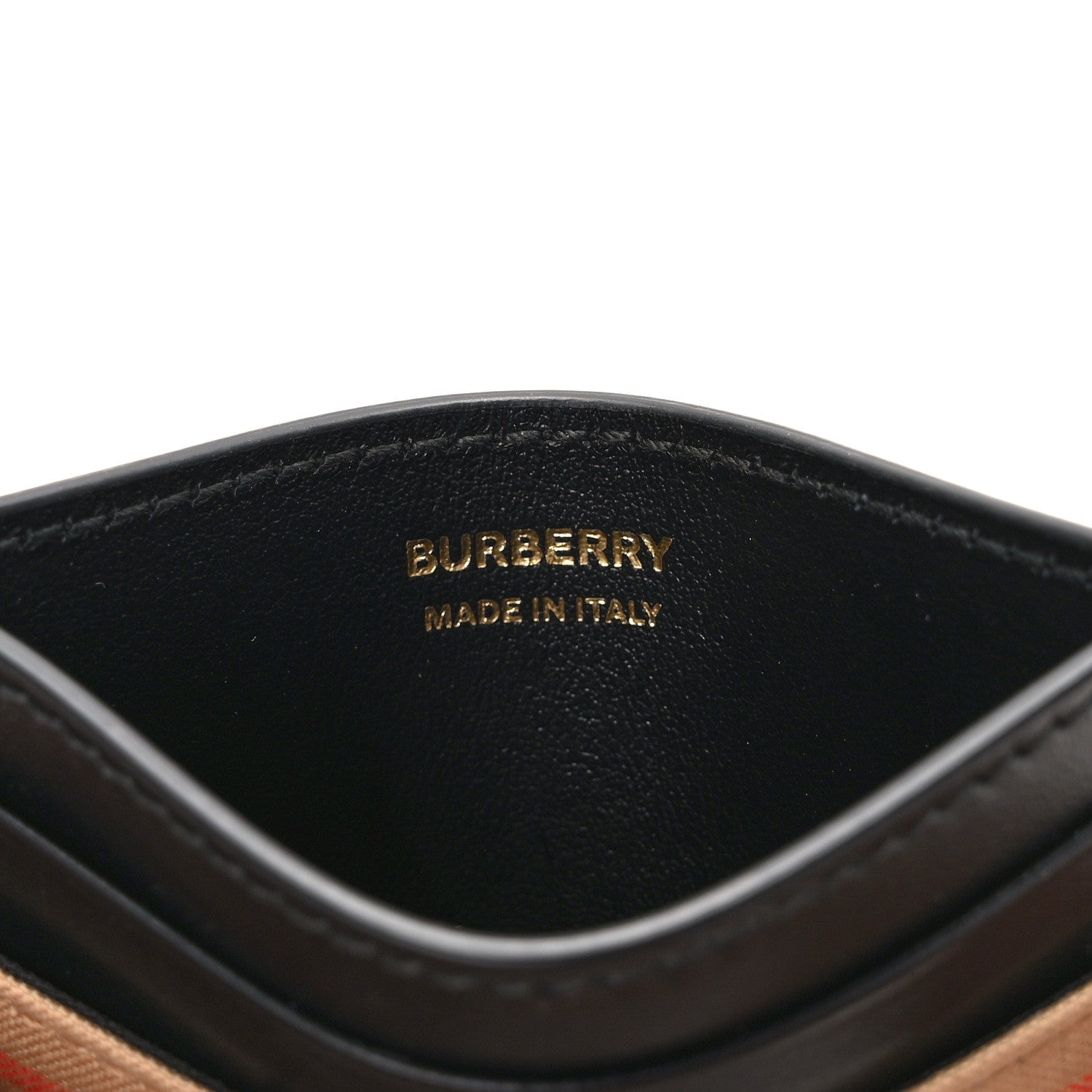 Burberry Vintage Check Calfskin Card Case Archive Beige Black 6 of 6