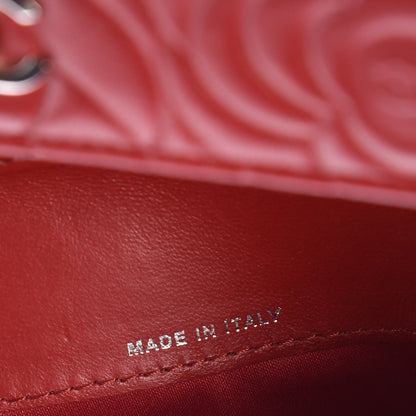 Chanel Lambskin Embossed Camellia Large Gusset Flap Wallet Red 7 of 10