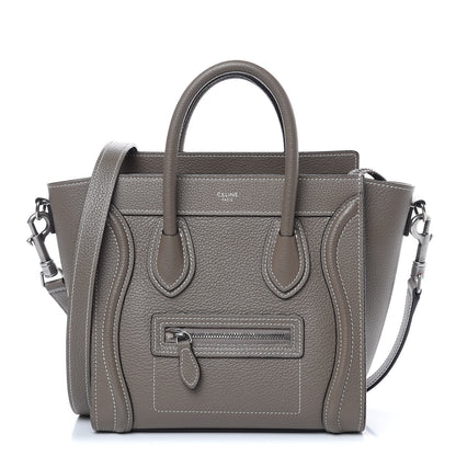 Celine Drummed Calfskin Nano Luggage Souris 1 of 11