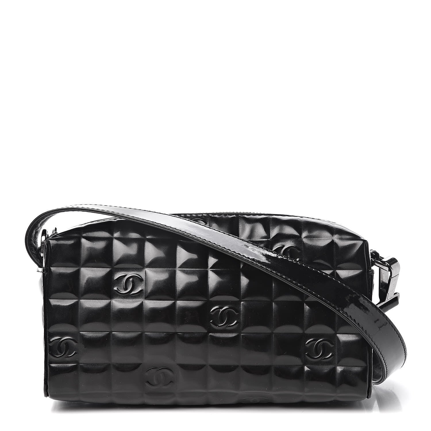 Chanel Patent Chocolate Bar Quilted Shoulder Bag Black 1 of 11
