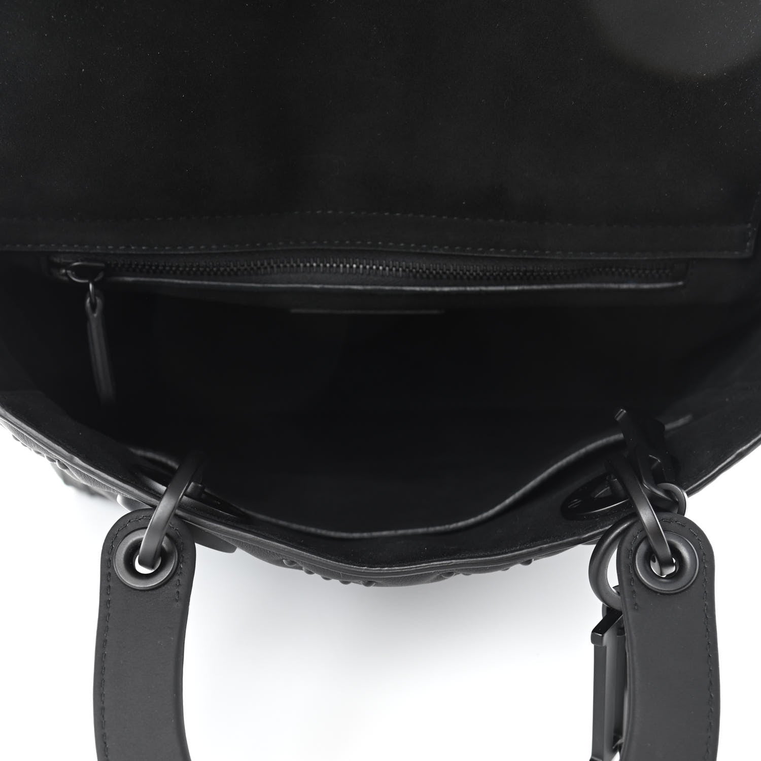 Christian Dior UItra Matte Calfskin Cannage Studded Medium Supple Lady Dior Black 4 of 4