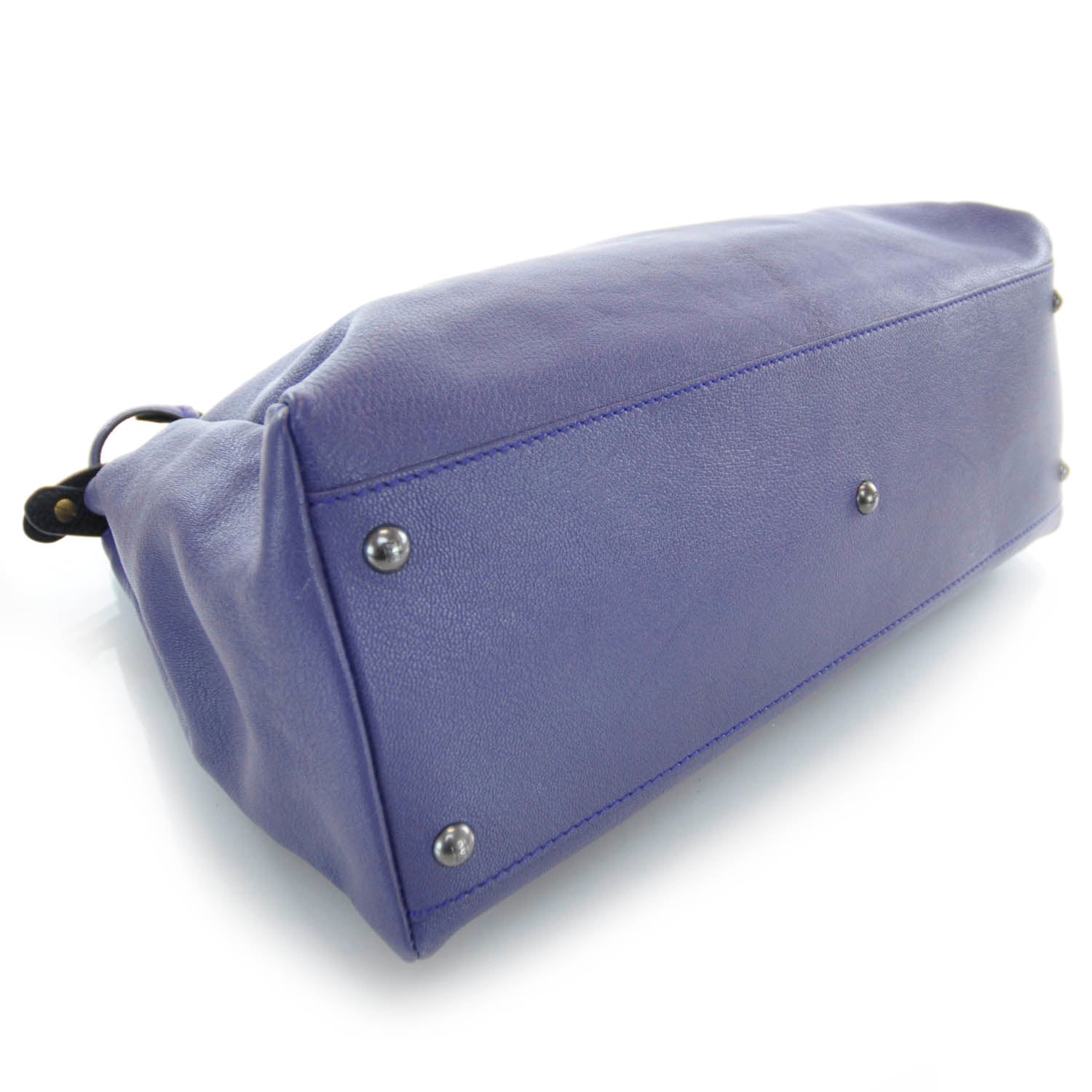 Fendi Goatskin Zucca Large Peekaboo Iconic Satchel Purple 4 of 8