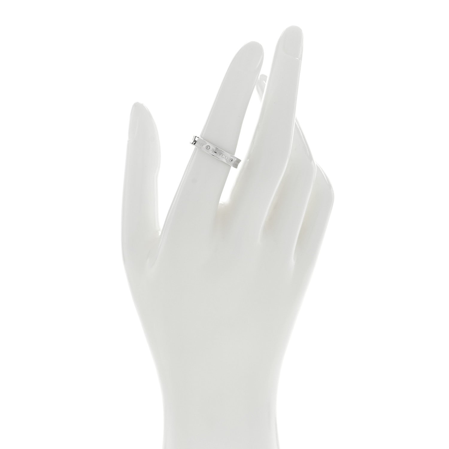 Tiffany 18K White Gold Diamond Narrow 1837 Ring 52 6 2 of 5