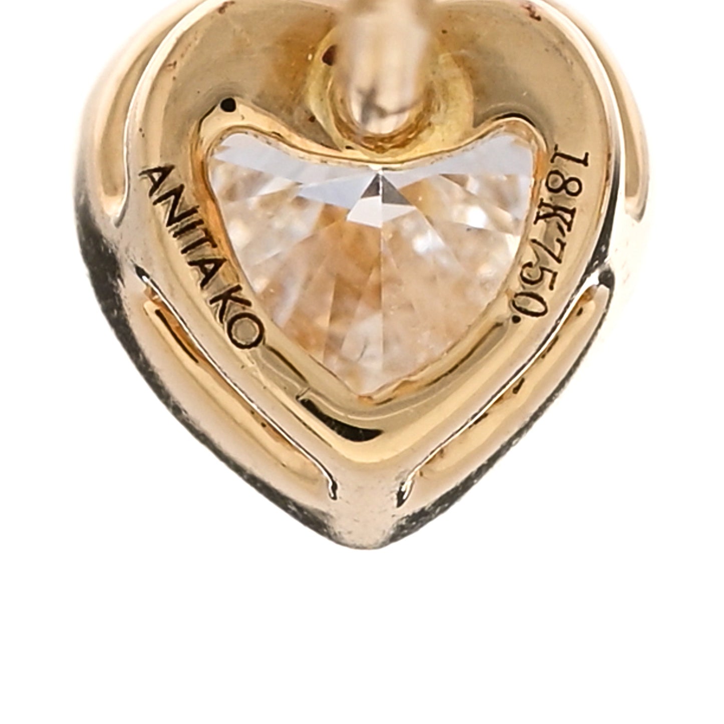 18K Rose Gold Diamond Bezel Heart Stud Earrings